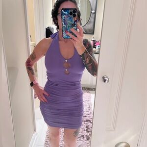 Super sexy Blanc purple ruched dress. New no tags size med